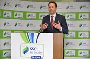 24 February 2016; Speaking at the launch of the 2016 SSE Airtricity League is Ronan Brady, Head of Digital & Marketing, SSE Airtricity. Aviva Stadium, Dublin. Picture credit: Brendan Moran / SPORTSFILE