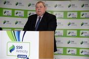 24 February 2016; Speaking at the launch of the 2016 SSE Airtricity League is Eamon Naughton, Chairman, FAI National League. Aviva Stadium, Dublin. Picture credit: Brendan Moran / SPORTSFILE