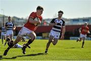 24 February 2016; Liam Coombes, CBC, on his way to scoring his side's first try. Munster Schools Senior Cup, Semi-Final, CBC v PBC, Irish Independent Park, Cork. Picture credit: Eóin Noonan / SPORTSFILE