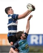 25 February 2016; Fintan Coleman, Crescent College Comprehensive, wins possession in a lineout ahead of Niall O'Shea, Castletroy College. Munster Schools Senior Cup Semi-Final, Crescent College Comprehensive v Castletroy College. Thomond Park, Limerick. Picture credit: Diarmuid Greene / SPORTSFILE
