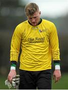 25 February 2016; A disappointed Michael Kelly, Maynooth University, makes his way off the pitch after the game. Collingwood Cup Semi-Final, University College Dublin v Maynooth University. The Farm, UCC, Cork. Picture credit: Eóin Noonan / SPORTSFILE