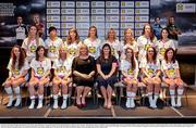 1 June 2016; Lidl National Football League Division 4 Team of the League 2016 players, top row from left, Kate Flood, Louth, Paula Murray, Louth, Alva Neary, Limerick, Anna McCann, Antrim, Áine Tubridy, Antrim, Niamh Richardson, Limerick, and Michelle McMahon, Louth. Seated from left, Aoife Darcy, Longford, Kristine Reidy, Limerick, Olivia Giltenane, Limerick, Marie Hickey, President of Ladies Gaelic Football, Aoife Clarke, head of communications, Lidl Ireland,  Clodagh Fox, Wicklow, Lorna Fusciardi, Wicklow, Dymphna O'Brien, Limerick. Not pictured Orla Noonan, Longford. The Lidl Teams of the League were presented at Croke Park with 60 players recognised for their performances throughout the 2016 Lidl National Football League Campaign. The 4 teams were selected by opposition managers who selected the best players in their position with the players receiving the most votes being selected in their position. Croke Park, Dublin. Photo by Cody Glenn/Sportsfile