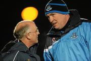 27 January 2010; Dublin manager Pat Gilroy, right, in converastion with Meath manager Eamon O'Brien before the start of the game. O'Byrne Cup Quarter-Final replay, Meath v Dublin, Pairc Tailteann, Navan, Co. Meath. Photo by Sportsfile