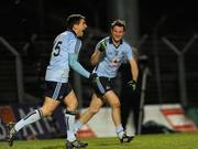 27 January 2010; Dublin's Bernard Brogan, left, celebrates after scoring his side's first goal with team-mate Kevin Bonner. O'Byrne Cup Quarter-Final replay, Meath v Dublin, Pairc Tailteann, Navan, Co. Meath. Photo by Sportsfile