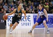 29 January 2010; Katie Kilbride, Meteors, in action against Emily O'Callaghan, AOS Security Glanmire. Basketball Ireland Women’s Under 18 National Cup Final, AOS Security Glanmire, Cork, v Meteors, Dublin, National Basketball Arena, Tallaght, Dublin. Picture credit: Stephen McCarthy / SPORTSFILE