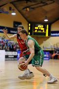 29 January 2010; Adam McDonald, Eanna, in action against Seamus Brosnan, St. Mary’s Castleisland. Basketball Ireland Men’s Under 18 National Cup Final, Eanna, Dublin V St. Mary’s Castleisland, Kerry, Tallaght, Dublin. Picture credit: Stephen McCarthy / SPORTSFILE