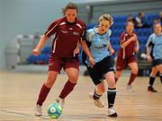 30 January 2010; Nuala Marshall, NUIG, in action against Lisa Geiran, UCD. WSCAI National Futsal Cup Semi-Final 1, UCD v NUIG, Kingfishers Sports Centre, NUIG, University Road, Galway. Picture credit: Matt Browne / SPORTSFILE  *** Local Caption ***