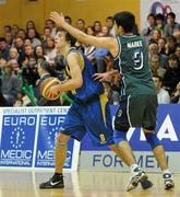 30 January 2010; Conor James, UCD Marian, Dublin, in action against George Rahmani, Maree, Galway. Men’s Under-20 National Cup Final, UCD Marian, Dublin v Maree, Galway, National Basketball Arena, Tallaght, Dublin. Photo by Sportsfile