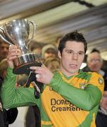 30 January 2010; Kevin Cassidy, Donegal, holds aloft the Dr McKenna cup. Barrett Sports Lighting Dr. McKenna Cup Final, Donegal v Tyrone, Brewster Park, Enniskillen, Co. Fermanagh. Picture credit: Oliver McVeigh / SPORTSFILE *** Local Caption ***