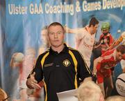 30 January 2010; Tony Scullion, Ulster GAA Football Development officer, speaking during the 6th annual O'Neills Ulster GAA Coaching & Games Development Conference 2010. The Conference targets coaches who are working with youth players from 13-18 years. The conference consolidates the coach education work that is ongoing within the County programmes and the Provincial Coach Development Programme. Ulster coaches are constantly refocusing and challenging their coaching practices and the speakers this year will again challenge the coaches to raise the bar. O'Neills Ulster GAA Coaching & Games Development Conference 2010,  Glenavon Hotel, Cookstown, Co. Tyrone. Picture credit: Oliver McVeigh / SPORTSFILE