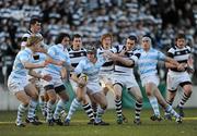 31 January 2010; David Godfrey, Blackrock College, is tackled by John Fitzgerald, Belvedere College. Leinster Schools Senior Cup First Round, Belvedere College v Blackrock College, Donnybrook Stadium, Donnybrook, Dublin. Picture credit: Stephen McCarthy / SPORTSFILE