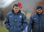 31 January 2010; Galway manager John McIntyre, left, with selector Joe Connolly, right, during the game. Walsh Cup Quarter-Final, Laois v Galway, Kelly Daly Park, Rathdowney, Co. Laois. Picture credit: David Maher / SPORTSFILE