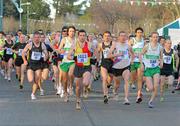 31 January 2010; Eventual winner Sean Connolly,1483, Tallaght A.C., leads the field out at the start of the race.The Axa Raheny 5 Road Race, Raheny, Dublin. Picture credit: Tomas Greally / SPORTSFILE