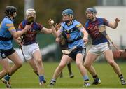 26 February 2016; Ross King, University College Dublin, supported by team-mate James Maher, left, in action against Brian Stapleton and Jason Forde, right, University of Limerick. Independent.ie Fitzgibbon Cup, Semi-Final, University of Limerick v University College Dublin, Cork IT, Bishopstown, Cork. Picture credit: Piaras Ó Mídheach / SPORTSFILE