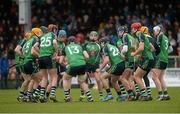 26 February 2016; The Limerick Institute of Technology team warm-up before the game. Limerick Institute of Technology v Mary Immaculate College Limerick - Independent.ie Fitzgibbon Cup Semi-Final. Cork IT, Bishopstown, Cork. Picture credit: Piaras Ó Mídheach / SPORTSFILE