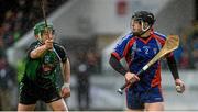 26 February 2016; Eoin Quirke, Mary Immaculate College Limerick, in action against Michael O'Malley, Limerick Institute of Technology. Independent.ie Fitzgibbon Cup Semi-Final, Limerick Institute of Technology v Mary Immaculate College Limerick. Cork IT, Bishopstown, Cork. Picture credit: Piaras Ó Mídheach / SPORTSFILE