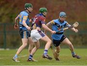 26 February 2016; Pat Hannon, University College Dublin, supported by team-mate James Madden, left, in action against Cathal McInerney, University of Limerick. University of Limerick v University College Dublin - Independent.ie Fitzgibbon Cup Semi-Final. Cork IT, Bishopstown, Cork. Picture credit: Piaras Ó Mídheach / SPORTSFILE