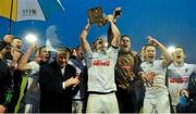 26 February 2016; University College Dublin captain Gary O'Neill lifts the cup. Collingwood Cup Final, University of Limerick v University College Dublin, The Mardyke, UCC, Cork. Picture credit: Eóin Noonan / SPORTSFILE