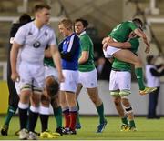 26 February 2016; Ireland's Shane Daly, left, and Will Connors, celebrate following their side's victory. U20 Six Nations Rugby Championship, England v Ireland,  Kingston Park, Newcastle, England. Picture credit: Ramsey Cardy / SPORTSFILE