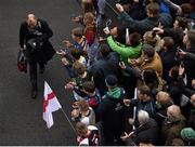 27 February 2016; England head coach Eddie Jones arrives ahead of the game. RBS Six Nations Rugby Championship, England v Ireland, Twickenham Stadium, Twickenham, London, England. Picture credit: Stephen McCarthy / SPORTSFILE