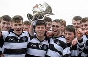 27 February 2016; St Kieran's players celebrate with the cup after the game. Top Oil Leinster Colleges Senior A Hurling Championship Final, St. Kieran’s v Kilkenny CBS, Nowlan Park, Kilkenny. Picture credit: Piaras Ó Mídheach / SPORTSFILE