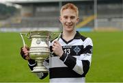 27 February 2016; St Kieran's hurler Seán Carey, son of former Kilkenny hurler DJ Carey, with the cup after the game. Top Oil Leinster Colleges Senior A Hurling Championship Final, St. Kieran’s v Kilkenny CBS, Nowlan Park, Kilkenny. Picture credit: Piaras Ó Mídheach / SPORTSFILE