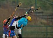 27 February 2016; Paul Maher, University of Limerick, in action against Darragh Corry, Mary Immaculate College Limerick. Independent.ie Fitzgibbon Cup Final, Mary Immaculate College Limerick v University of Limerick, Cork IT, Cork. Picture credit: Eóin Noonan / SPORTSFILE