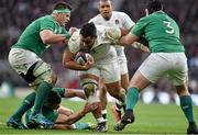 27 February 2016; Billy Vunipola, England, is tackled by CJ Stander, Conor Murray and Mike Ross, Ireland. RBS Six Nations Rugby Championship, England v Ireland, Twickenham Stadium, Twickenham, London, England. Picture credit: Brendan Moran / SPORTSFILE