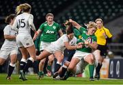 27 February 2016; Cliodhna Moloney, Ireland, is tackled by Emma Croker, England. Women's Six Nations Rugby Championship, England v Ireland, Twickenham Stadium, Twickenham, London, England. Picture credit: Brendan Moran / SPORTSFILE