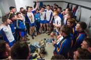 27 February 2016; Mary Immaculate College Limerick, celebrate with the cup in the dressing room after the game. Independent.ie Fitzgibbon Cup Final, Mary Immaculate College Limerick v University of Limerick, Cork IT, Cork. Picture credit: Eóin Noonan / SPORTSFILE