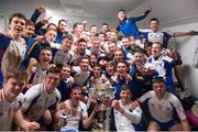 27 February 2016; Mary Immaculate College Limerick, celebrate with the cup in the dressing room after the game. Independent.ie Fitzgibbon Cup Final, Mary Immaculate College Limerick v University of Limerick, Cork IT, Cork. Picture credit: Eóin Noonan / SPORTSFILE