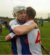 27 February 2016; Cian Lynch, left, and Andrew Ryan, Mary Immaculate College Limerick, celebrate after the game. Independent.ie Fitzgibbon Cup Final, Mary Immaculate College Limerick v University of Limerick, Cork IT, Cork. Picture credit: Eóin Noonan / SPORTSFILE