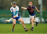 27 February 2016; Darragh O'Donovan, Mary Immaculate College Limerick, in action against Tommy Heffernan, University of Limerick. Independent.ie Fitzgibbon Cup Final, Mary Immaculate College Limerick v University of Limerick, Cork IT, Cork. Picture credit: Eóin Noonan / SPORTSFILE