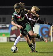 27 February 2016;  Megan Kelleher, Cork City WFC, in action against Elle O'Flaherty, Galway WFC. Continental Tyres Women's National League, Galway WFC v Cork City WFC, Eamon Deacy Park, Galway. Picture credit: Sam Barnes / SPORTSFILE