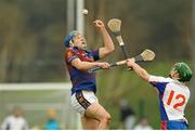27 February 2016; Mike Casey, University of Limerick, in action against Stephen Cahill, Mary Immaculate College Limerick. Independent.ie Fitzgibbon Cup Final, Mary Immaculate College Limerick v University of Limerick, Cork IT, Cork. Picture credit: Eóin Noonan / SPORTSFILE