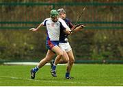 27 February 2016; Stephen Cahill, Mary Immaculate College Limerick, in action against Bill Maher, University of Limerick. Independent.ie Fitzgibbon Cup Final, Mary Immaculate College Limerick v University of Limerick, Cork IT, Cork. Picture credit: Eóin Noonan / SPORTSFILE