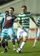 3 February 2010; Kris Vallers, Glasgow Celtic XI, in action against Ross Gaynor, Drogheda United. Pre-Season Friendly, Drogheda United v Glasgow Celtic XI, United Park, Drogheda, Co. Louth. Photo by Sportsfile