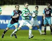3 February 2010; James Keatings, Glasgow Celtic XI, in action against Brendan McGill, Drogheda United. Pre-Season Friendly, Drogheda United v Glasgow Celtic XI, United Park, Drogheda, Co. Louth. Photo by Sportsfile