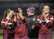 27 February 2016; Galway WFC players celebrate after the game. Continental Tyres Women's National League, Galway WFC v Cork City WFC, Eamon Deacy Park, Galway. Picture credit: Sam Barnes / SPORTSFILE