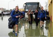 28 February 2016; Leinster players Nick McCarthy, left, and Peader Timmins, right, arrive at the stadium ahead of the match. Guinness PRO12, Round 16, Zebre v Leinster, Stadio Sergio Lanfranchi, Parma, Italy. Picture credit: Seb Daly / SPORTSFILE