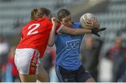 28 February 2016; Sinead Aherne, Dublin, in action against Marie Ambrose, Cork. Lidl Ladies Football National League, Division 1, Dublin v Cork, Parnell Park, Dublin. Picture credit: Ramsey Cardy / SPORTSFILE