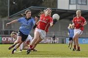 28 February 2016; Marie Ambrose, Cork, in action against Sinead Aherne, Dublin. Lidl Ladies Football National League, Division 1, Dublin v Cork, Parnell Park, Dublin. Picture credit: Ramsey Cardy / SPORTSFILE