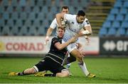 28 February 2016; Ben Te'o, Leinster, is tackled by Matteo Pratichetti, Zebre. Guinness PRO12, Round 16, Zebre v Leinster, Stadio Sergio Lanfranchi, Parma, Italy. Picture credit: Seb Daly / SPORTSFILE