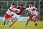 28 February 2016; Thomas Flynn, Galway, in action against Mark Craig and Daniel Heavron, left, Derry. Allianz Football League, Division 2, Round 3, Derry v Galway. Celtic Park, Derry. Picture credit: Philip Fitzpatrick / SPORTSFILE