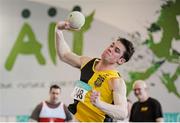 28 February 2016; Brendan Hyland, Kilkenny City Harriers A.C. competing in the Mens Shot Put at the GloHealth National Senior Indoor Championships Senior Track & Field. AIT Arena, Athlone, Co. Westmeath. Picture credit: Sam Barnes / SPORTSFILE