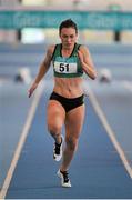 28 February 2016; Niamh Whelan, Ferrybank A.C., competing in the Women's 60m Semi Final at the GloHealth National Senior Indoor Championships Senior Track & Field. AIT Arena, Athlone, Co. Westmeath. Picture credit: Sam Barnes / SPORTSFILE