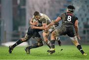 28 February 2016; Garry Ringrose, Leinster, is tackled by Marco Bortolami and Johan Meyer, Zebre. Guinness PRO12, Round 16, Zebre v Leinster, Stadio Sergio Lanfranchi, Parma, Italy. Picture credit: Seb Daly / SPORTSFILE
