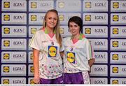 1 June 2016; Lidl National Football League Division 1 Team of the League 2016 layers Neamh Woods, Tyrone, left, and Cora Courtney, Monaghan, at the Lidl Ladies Team of the Leagues Award Night. The Lidl Teams of the League were presented at Croke Park with 60 players recognised for their performances throughout the 2016 Lidl National Football League Campaign. The 4 teams were selected by opposition managers who selected the best players in their position with the players receiving the most votes being selected in their position. Croke Park, Dublin. Photo by Cody Glenn/Sportsfile