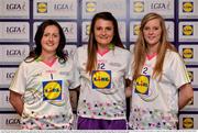 1 June 2016; Lidl National Football League Division 1 Team of the League 2016 Cork players, from left, Martina O'Brien, Annie Walsh, and Roisín Phelan during the Lidl Ladies Team of the Leagues Award Night. The Lidl Teams of the League were presented at Croke Park with 60 players recognised for their performances throughout the 2016 Lidl National Football League Campaign. The 4 teams were selected by opposition managers who selected the best players in their position with the players receiving the most votes being selected in their position. Croke Park, Dublin. Photo by Cody Glenn/Sportsfile