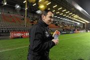 4 February 2010; Bohemians manager Pat Fenlon makes his way out for the start of the match. Pre-Season Friendly, Bohemians v Athlone Town, Dalymount Park, Dublin. Picture credit: Brian Lawless / SPORTSFILE